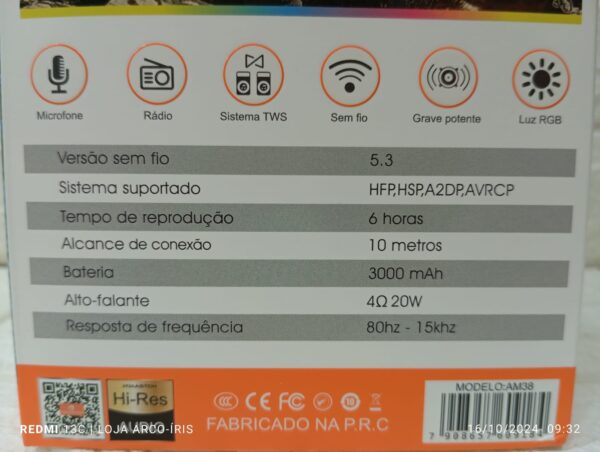 Caixa de Som Bluetooth Portátil - Image 5